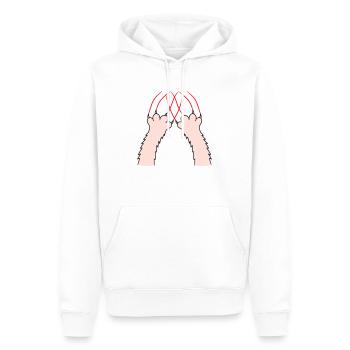 Chats, Griffes, Pattes, Pattes, Griffes, Griffures, Rayures - Sweat à capuche Premium bio Homme - blanc - Devant - Nico (187cm)