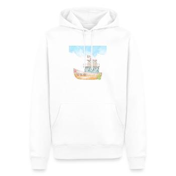 Tugboat Watercolour Illustration - Men’s Premium Organic Hoodie - white - Front - Nico (187cm)