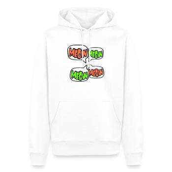 Meow Katze Miau Buchstaben Sprechblase Text Zitat - Männer Premium Bio Hoodie - Weiß - Vorne - Nico (187cm)