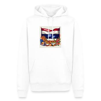 Thailand Flag and Traditional Cuisine Artwork - Men’s Premium Organic Hoodie - white - Front - Nico (187cm)