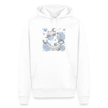 Delphine - Männer Premium Bio Hoodie - Weiß - Vorne - Nico (187cm)