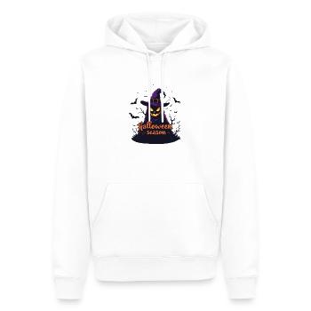 Halloween Season Design – Böser Kürbislaterne Witz - Männer Premium Bio Hoodie - Weiß - Vorne - Nico (187cm)