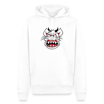 Démon Monstre Chat Halloween Horreur Cornes de Diable - Sweat à capuche Premium bio Homme - blanc - Devant - Nico (187cm)
