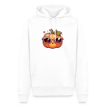 Cute Pumpkin with Glasses - Men’s Premium Organic Hoodie - white - Front - Nico (187cm)
