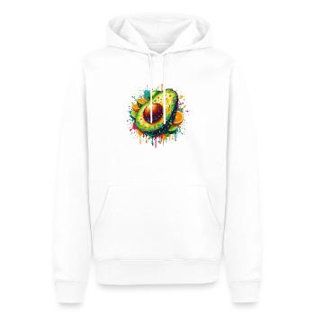 Avocat et agrumes peinture coulante - Sweat à capuche Premium bio Homme - blanc - Devant - Nico (187cm)