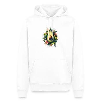 Avocat tableau de fruit peinture coulante - Sweat à capuche Premium bio Homme - blanc - Devant - Nico (187cm)