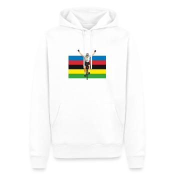 Vélo et cycliste - Sweat à capuche Premium bio Homme - blanc - Devant - Nico (187cm)