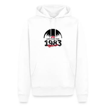 Limited edition 1983 Classic vinyle - Sweat à capuche Premium bio Homme - blanc - Devant - Nico (187cm)