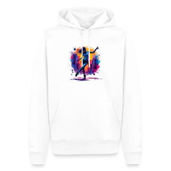 femme hip hop - Sweat à capuche Premium bio Homme - blanc - Devant - Nico (187cm)