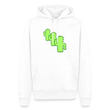 3 Plantes de cactus Épineux Cactus épineux Désert - Sweat à capuche Premium bio Homme - blanc - Devant - Nico (187cm)
