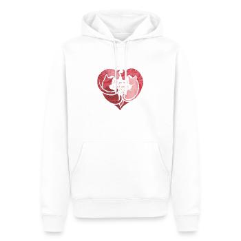 All you need is love and a Cat - Men’s Premium Organic Hoodie - white - Front - Nico (187cm)
