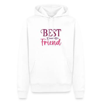 t shirt meilleure amie - Sweat à capuche Premium bio Homme - blanc - Devant - Nico (187cm)