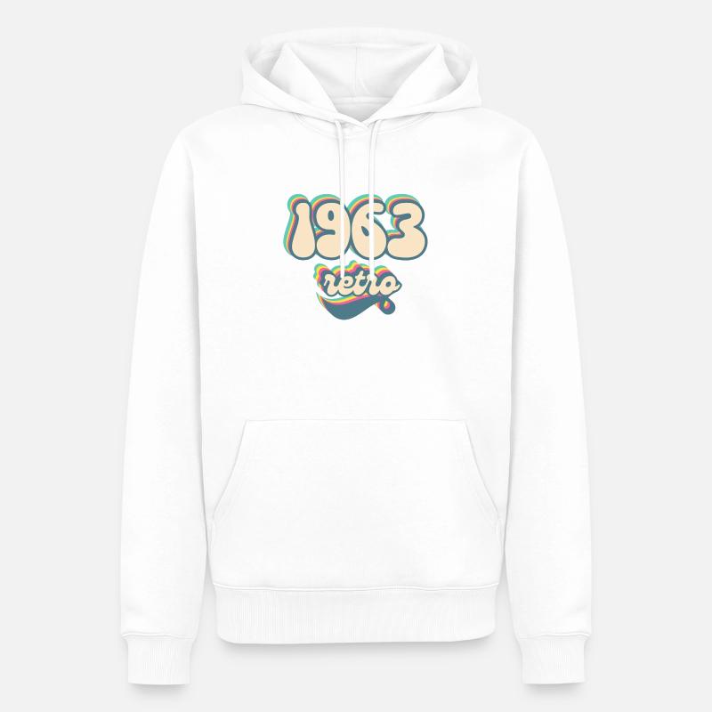 1963 retro idée cadeau - Sweat à capuche Premium bio Homme - blanc