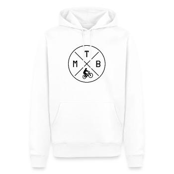VTT Sports Vélo - Sweat à capuche Premium bio Homme - blanc - Devant - Nico (187cm)