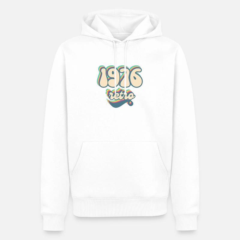 1976 retro idée cadeau - Sweat à capuche Premium bio Homme - blanc