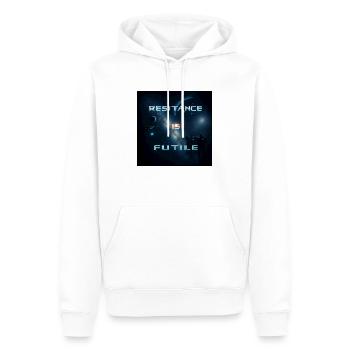 resistance is futile - Men’s Premium Organic Hoodie - white - Front - Nico (187cm)
