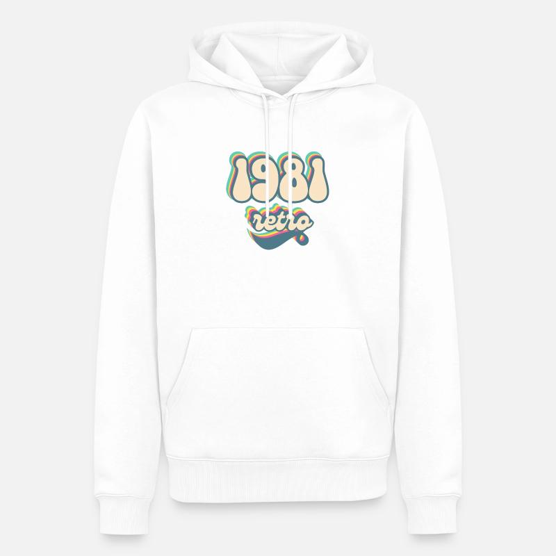 1981 Retro Geschenkidee - Männer Premium Bio Hoodie - Weiß
