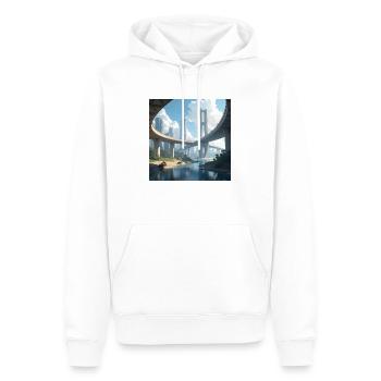 drachenqodeLIANG - Männer Premium Bio Hoodie - Weiß - Vorne - Nico (187cm)