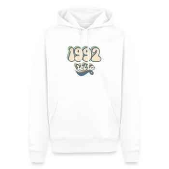 1992 Retro Geschenkidee - Männer Premium Bio Hoodie - Weiß - Vorne - Nico (187cm)
