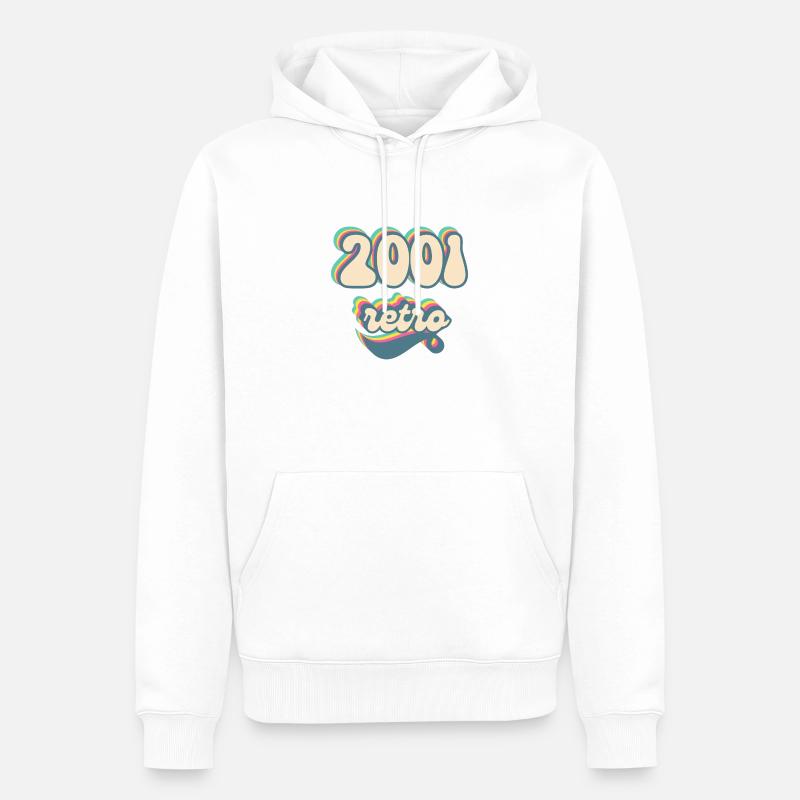 2001 Retro Geschenkidee - Männer Premium Bio Hoodie - Weiß