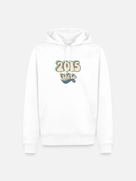 2015 Retro Geschenkidee - Männer Premium Bio Hoodie - Weiß