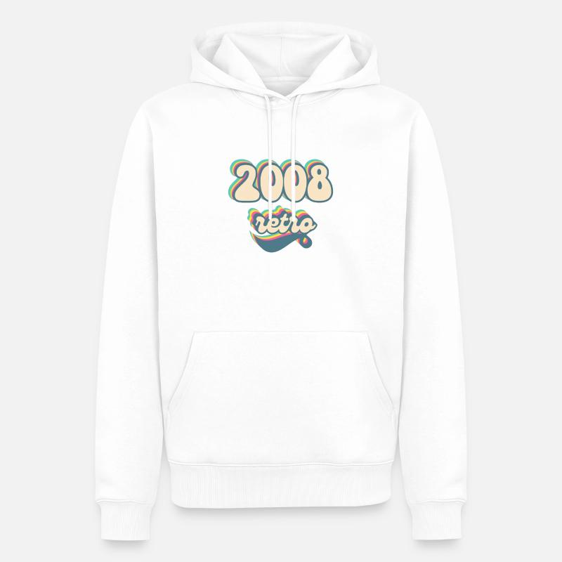 2008 Retro Geschenkidee - Männer Premium Bio Hoodie - Weiß