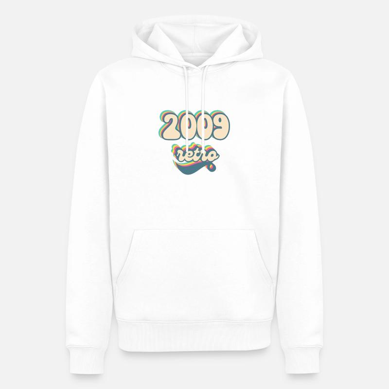 2009 Retro Geschenkidee - Männer Premium Bio Hoodie - Weiß