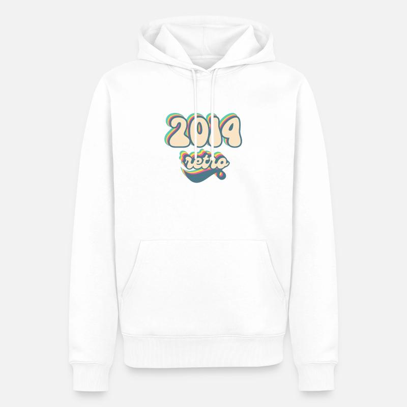 2014 retro idée cadeau - Sweat à capuche Premium bio Homme - blanc