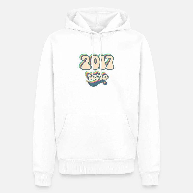 2017 Retro Geschenkidee - Männer Premium Bio Hoodie - Weiß