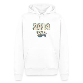 Retro-Geschenkidee 2024 - Männer Premium Bio Hoodie - Weiß - Vorne - Nico (187cm)