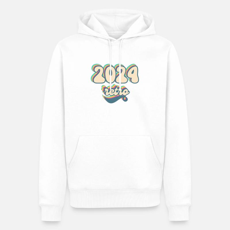 2024 retro idée cadeau - Sweat à capuche Premium bio Homme - blanc