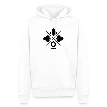 Letter o lucky clover - Men’s Premium Organic Hoodie - white - Front - Nico (187cm)