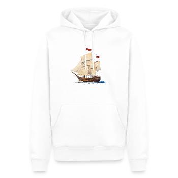 Unter weißem Segeln in Richtung Abendsonne - Männer Premium Bio Hoodie - Weiß - Vorne - Nico (187cm)