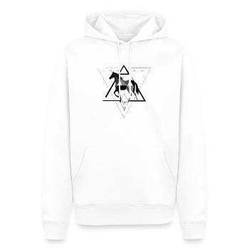 Cheval - Sweat à capuche Premium bio Homme - blanc - Devant - Nico (187cm)