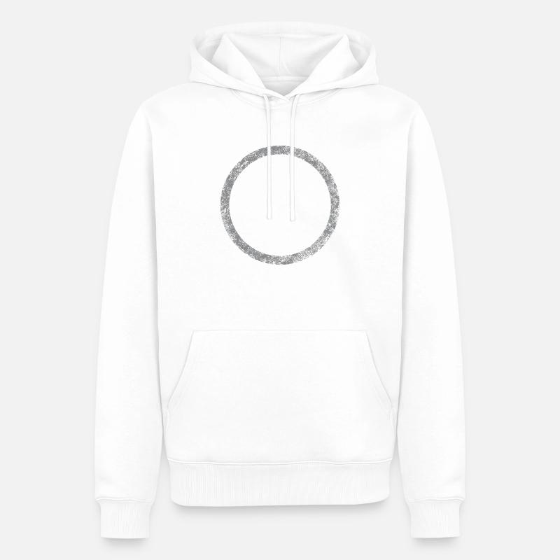 Circle - Frame (empty) GREY - Men’s Premium Organic Hoodie - white