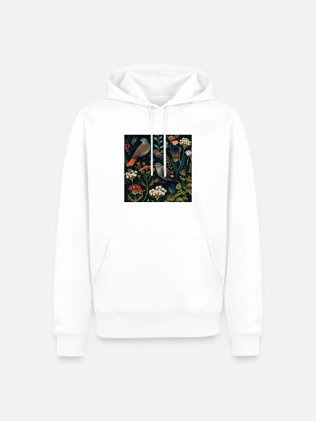 Blumenvoliere - Männer Premium Bio Hoodie - Weiß