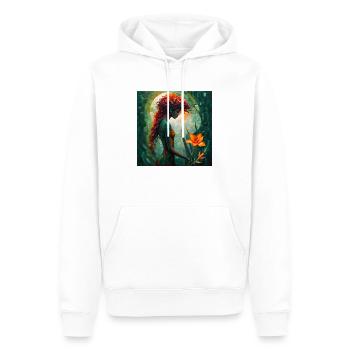 mosaïque rousse rêveuse fille glaïeul - Sweat à capuche Premium bio Homme - blanc - Devant - Nico (187cm)