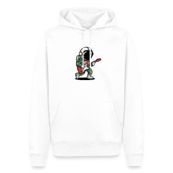 Raumfahrer, der Gitarren-lustigen Rock Cartoon - Männer Premium Bio Hoodie - Weiß - Vorne - Nico (187cm)