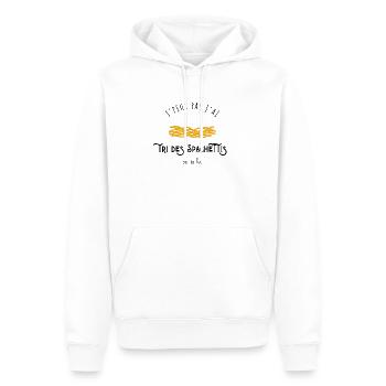J’peux pas j’ai tri des spaghettis par taille - Sweat à capuche Premium bio Homme - blanc - Devant - Nico (187cm)