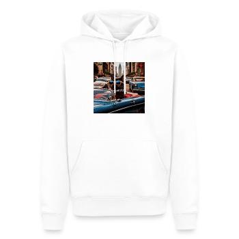 Chat en tournée - J’adore le Mexique ! -Mexico - Sweat à capuche Premium bio Homme - blanc - Devant - Nico (187cm)