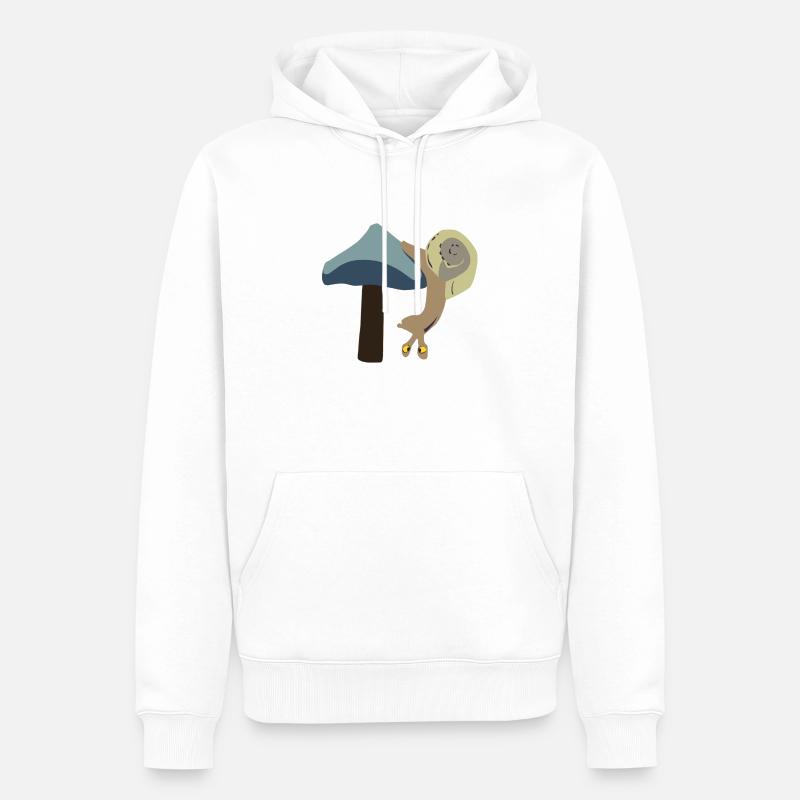 Escargot à l’envers - Sweat à capuche Premium bio Homme - blanc