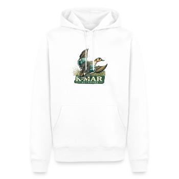 KMAR Sarcelle - Sweat à capuche Premium bio Homme - blanc - Devant - Nico (187cm)
