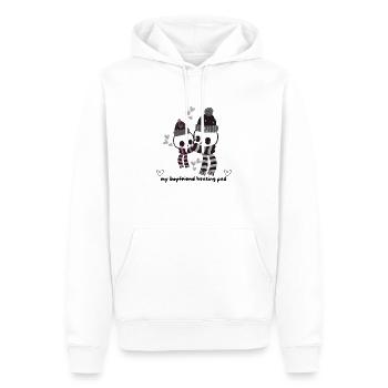 My (boyfriend) heating pad <3 - Men’s Premium Organic Hoodie - white - Front - Nico (187cm)