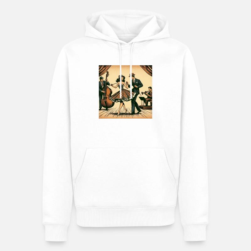 Performance de danse rétro - Sweat à capuche Premium bio Homme - blanc