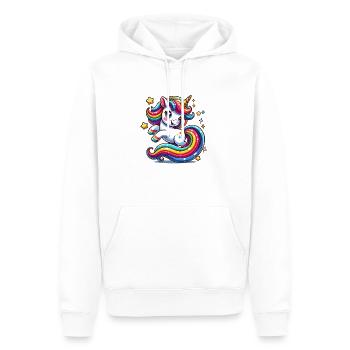 Unicorn - Männer Premium Bio Hoodie - Weiß - Vorne - Nico (187cm)