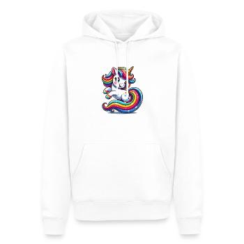 Unicorn - Männer Premium Bio Hoodie - Weiß - Vorne - Nico (187cm)