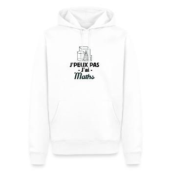 Je peux pas j'ai maths cadeau geek - Sweat à capuche Premium bio Homme - blanc - Devant - Nico (187cm)