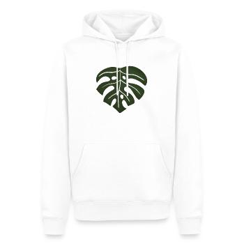 Feuille de monstera - Sweat à capuche Premium bio Homme - blanc - Devant - Nico (187cm)