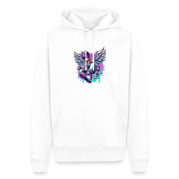 Cooler Engel bunte Haare - Männer Premium Bio Hoodie - Weiß - Vorne - Nico (187cm)