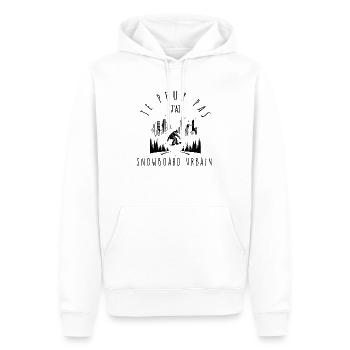 Ich kann nicht, ich habe urbanes Snowboarden - Männer Premium Bio Hoodie - Weiß - Vorne - Nico (187cm)